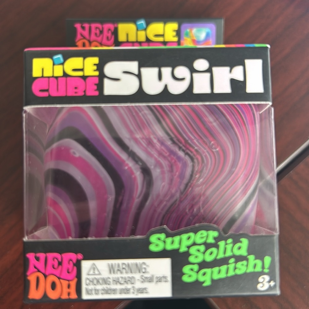 NeeDoh Cube Purple Tie Dye Swirl Nice Satisfying Square Shaped Sensory Toy NIB